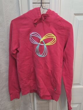 TNA Pink Pullover Hoodie with Multicolour Logo
